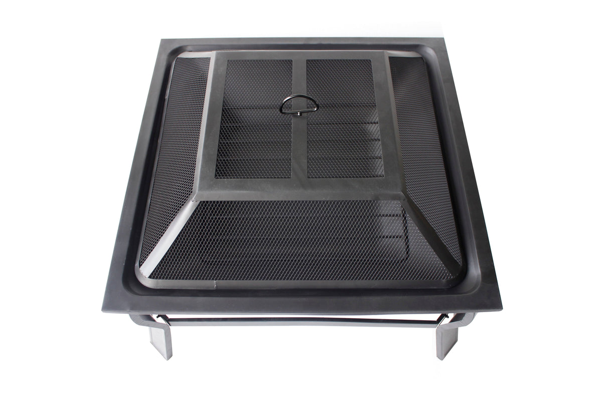 Mainstays Greyson 30 Square Wood Burning Fire Pit with Mesh Screen, Size: 20.47 inch